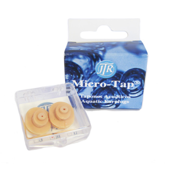 Caja de muestra con las tres tallas de los tapones de buceo MicroTap                                                                                                                                                                                      